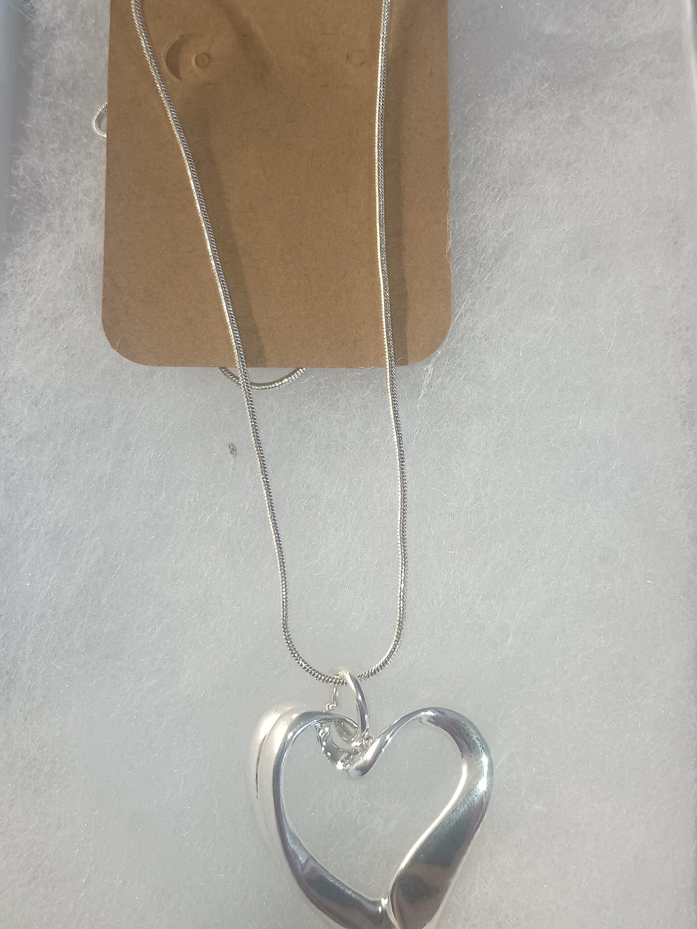 Silver Heart Pendant Necklace - Unbranded